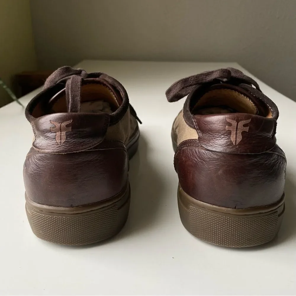Frye Justin Low lace up sneaker leather canvas size 9 - Picture 5 of 12
